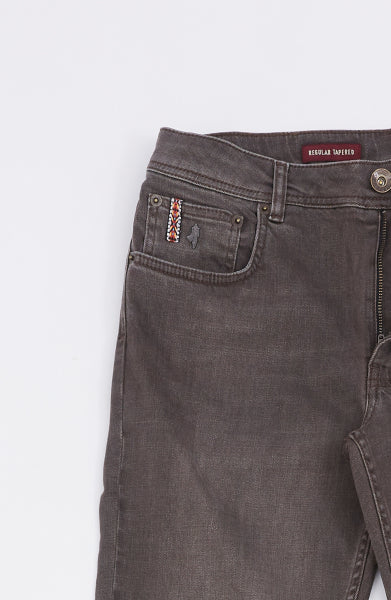 MCS Jeans Bruin regular taps toelopend 201 jeans
