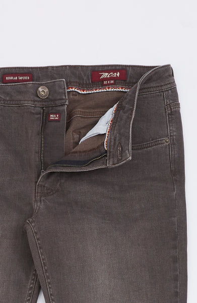 MCS Jeans Bruin regular taps toelopend 201 jeans