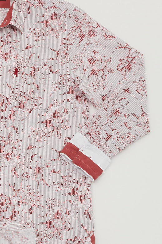 MCS Gestreept shirt met bloemenprint