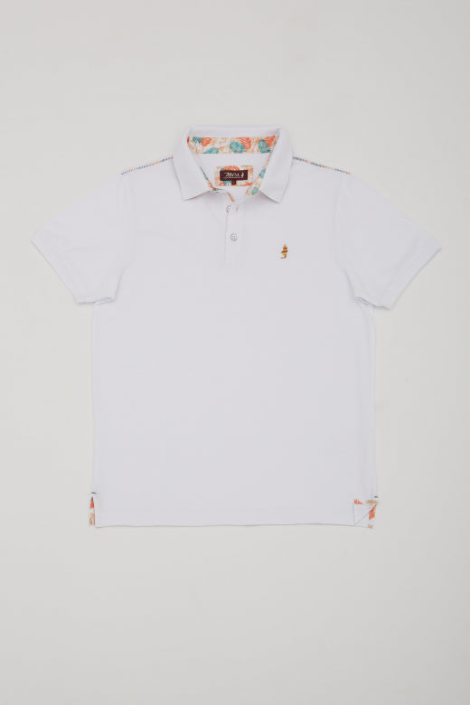 MCS Poloshirt met schaduwrijke borduursels en korte mouwen