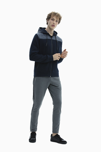 SCR Amiro Sweatvest Hoodie met rits-Donkerblauw