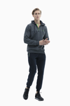 SCR Omid Hoodie Hoodie met korte rits-grijs-donkerblauw